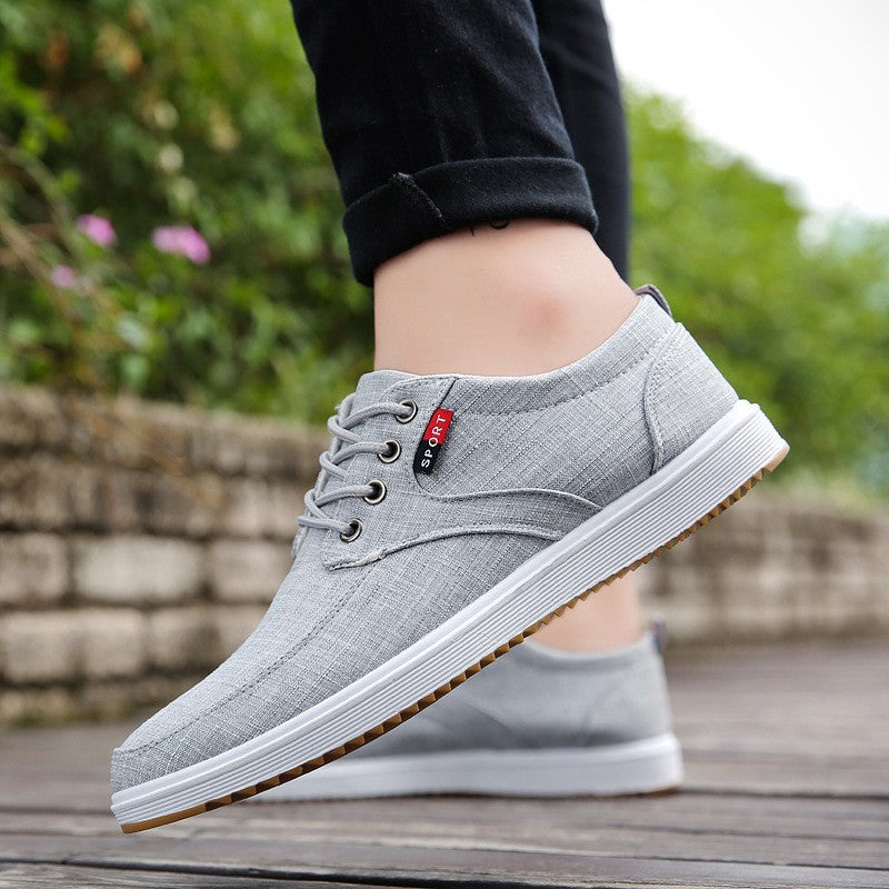 Sarah Express Men's Breathable Canvas Lace-Up Flats
