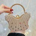 Sarah Express Butterfly Shaped Rhinestone Evening Handbag Champagne