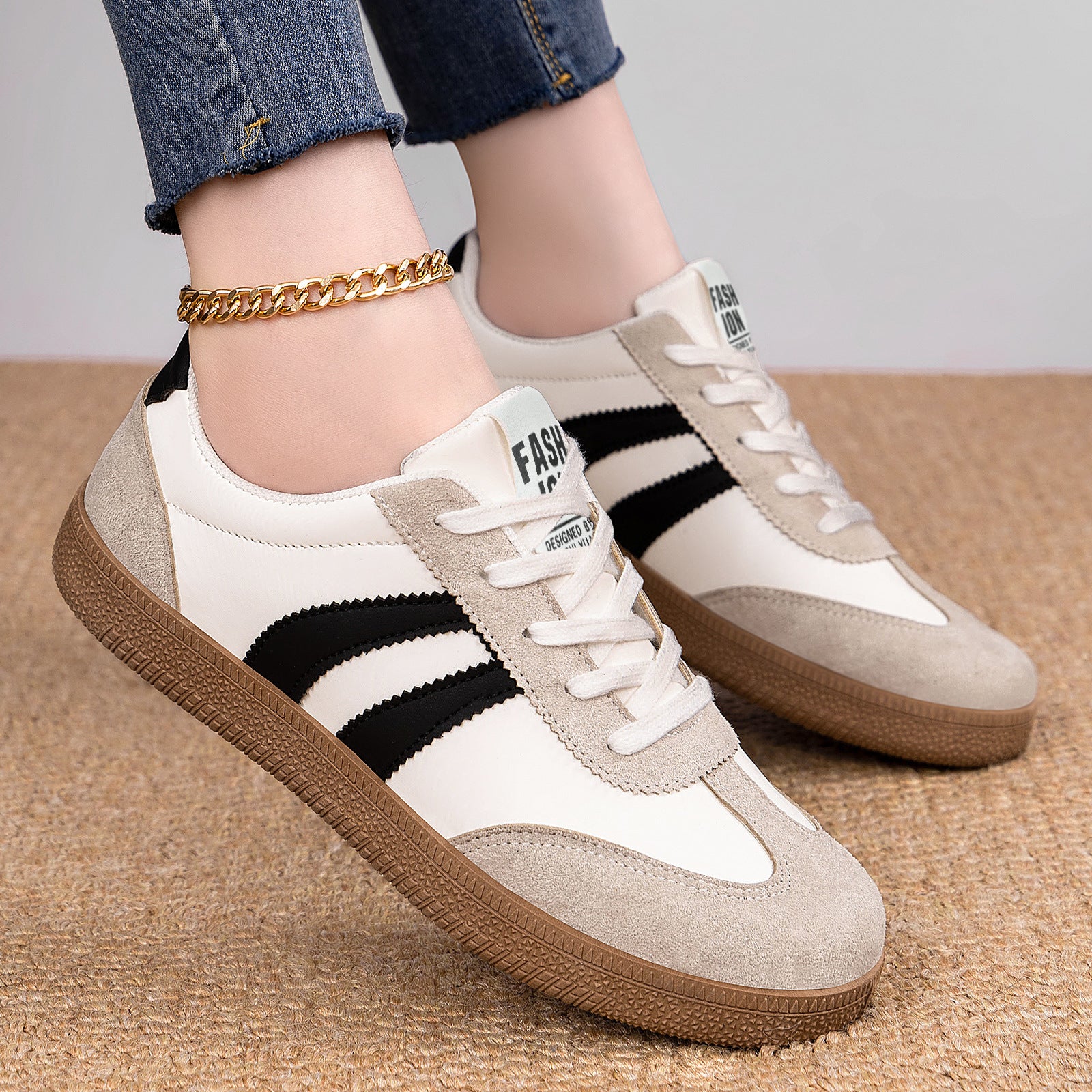 Sarah Express Color-Block Lace-Up Everyday Sneakers