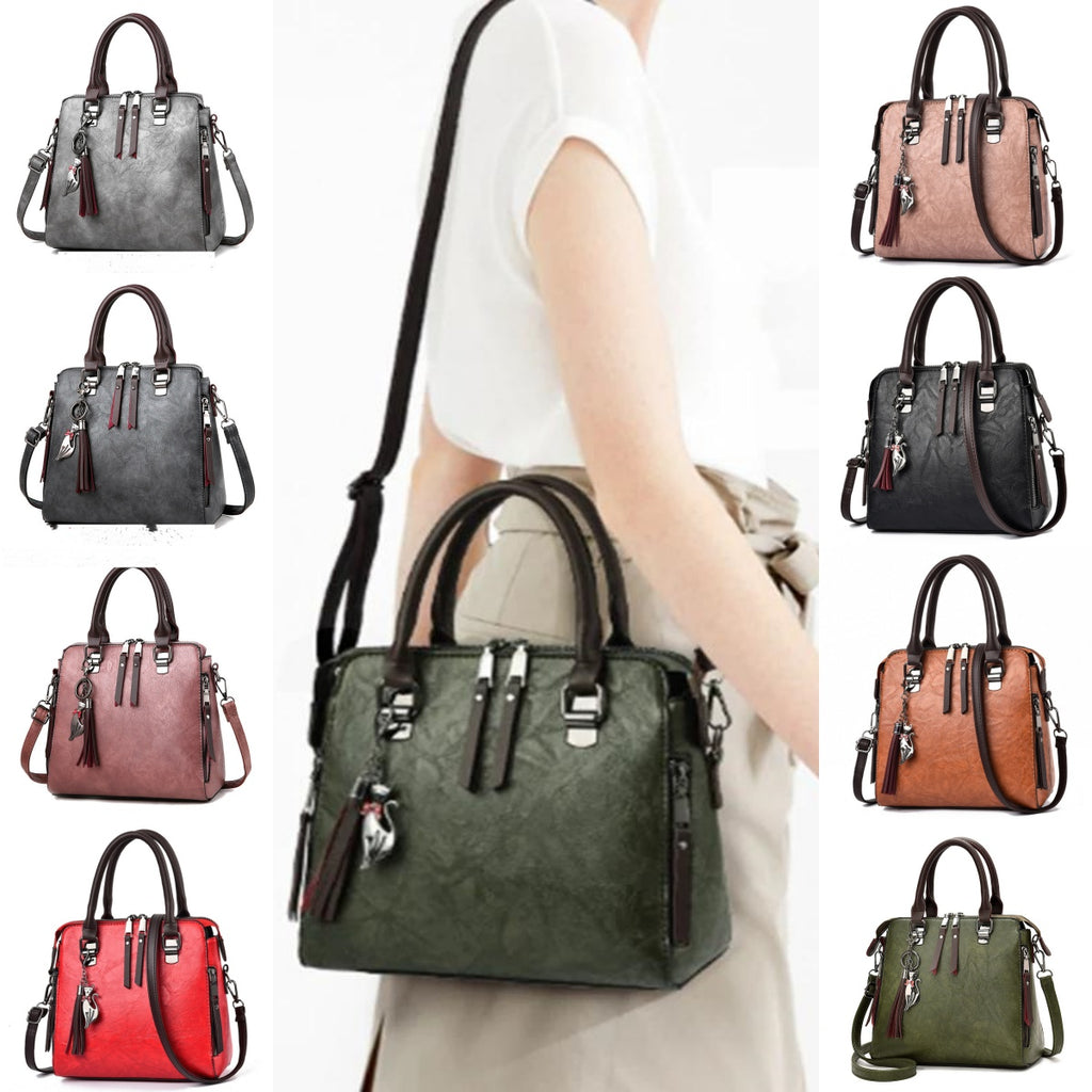 Sarah Express Vintage Tassel Structured Shoulder Bag