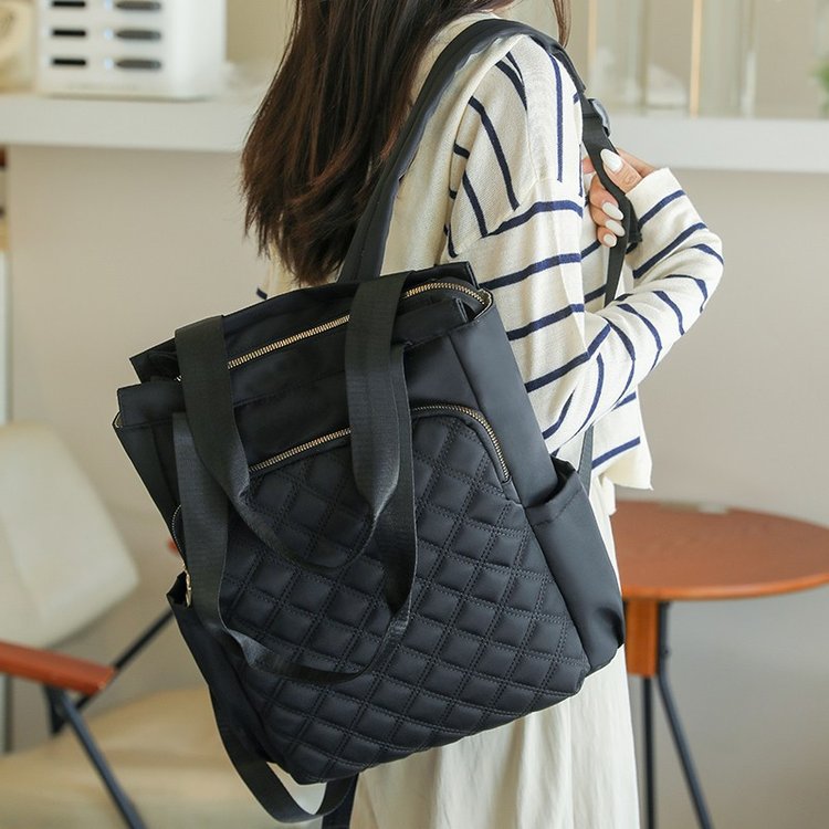 Sarah Express Embroidered Diamond Pattern Oxford Cloth Backpack