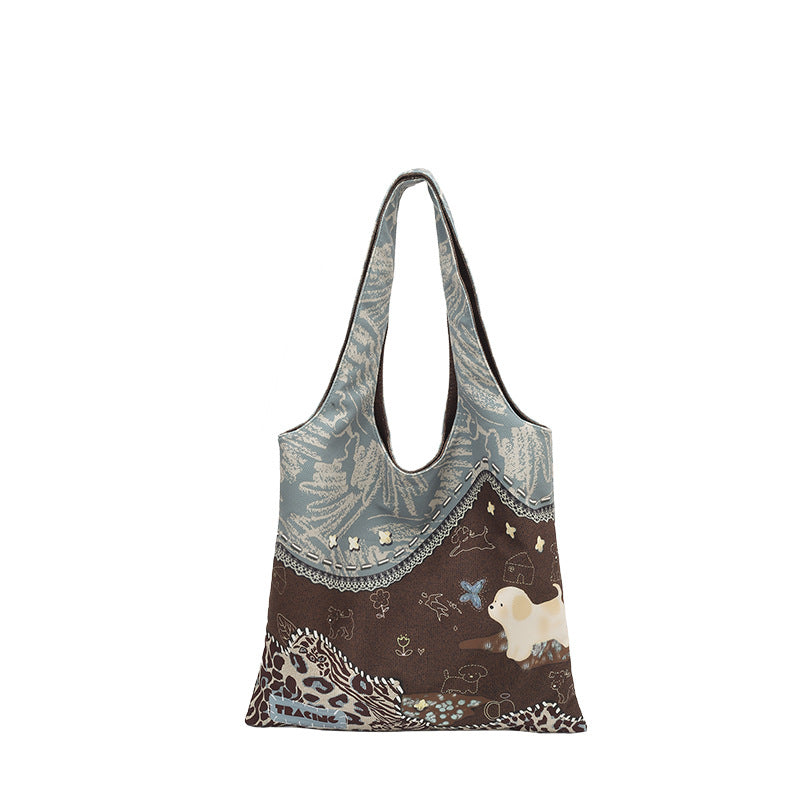 Sarah Express Leopard Print Canvas Commuter Shoulder Bag