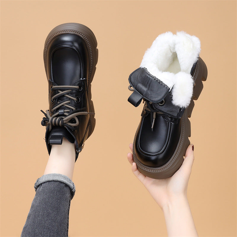 Sarah Express Women's Wool-Lined Leather Winter Boots