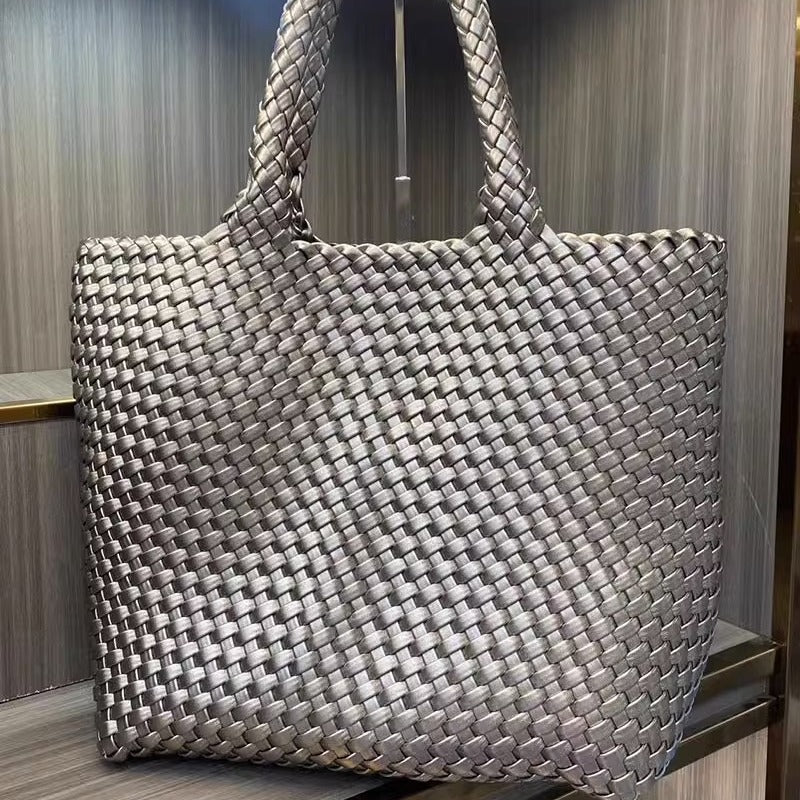 Sarah Express Handwoven PU Leather Shoulder Bag