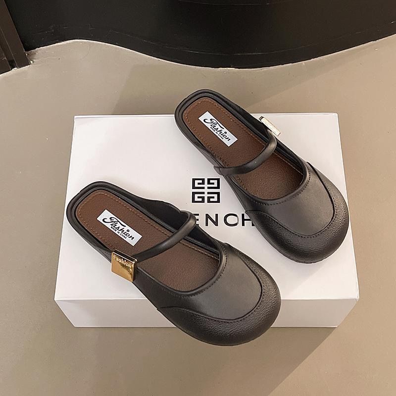 Sarah Express Elegant PVC Semi-Slipper Mule Flats