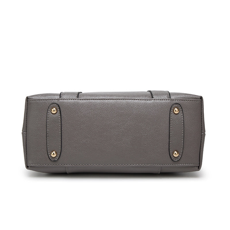 Sarah Express Lychee-Pattern Structured Shoulder Handbag