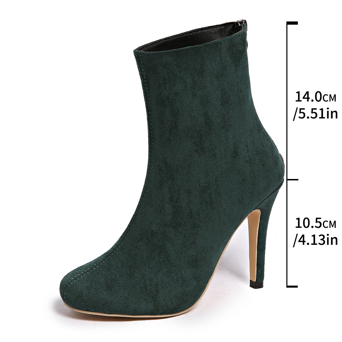 Sarah Express Women's Suede Pointed Toe Stiletto Boots Green
