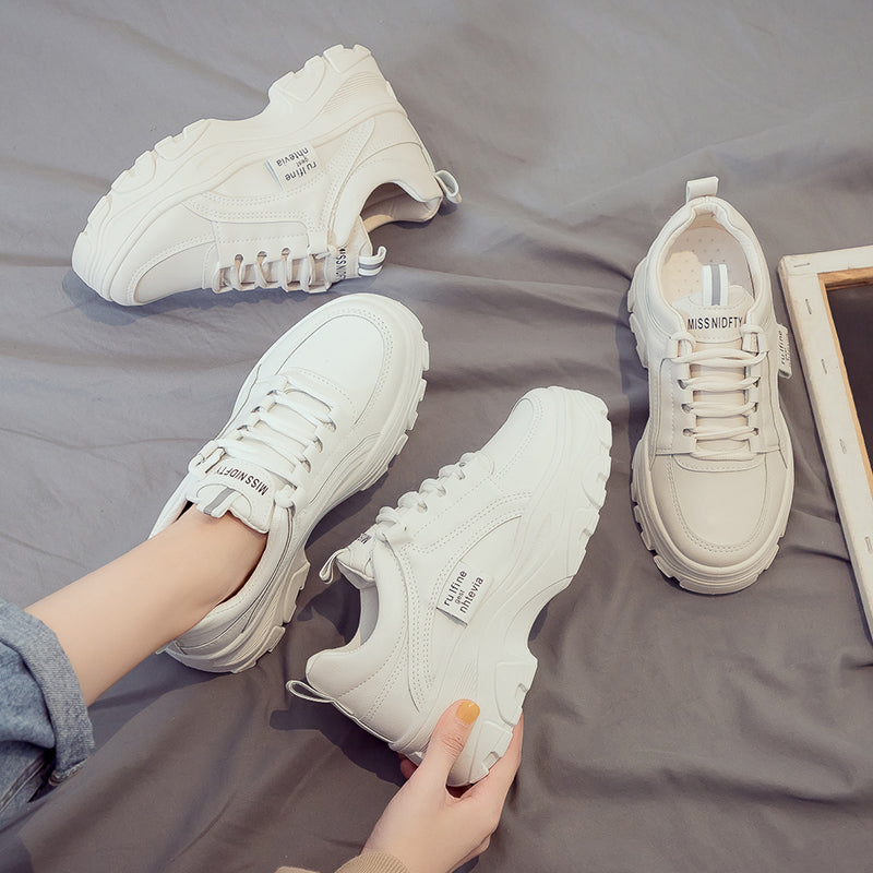 Sarah Express Thick Soled Casual Lace Up Sneakers