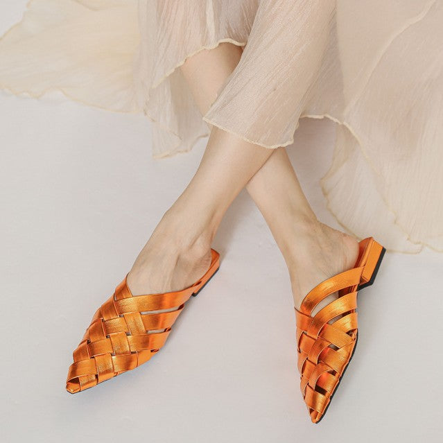 Sarah Express Woven Pointed-Toe Mules