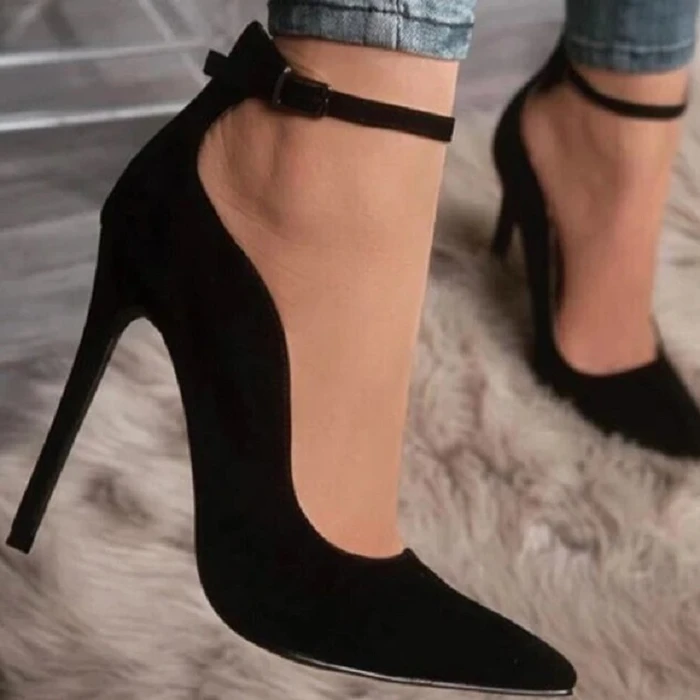 Sarah Express Pointed Toe Stiletto Buckle Heels
