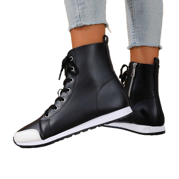 Sarah Express Women's Side-Zip Flat Ankle Boots