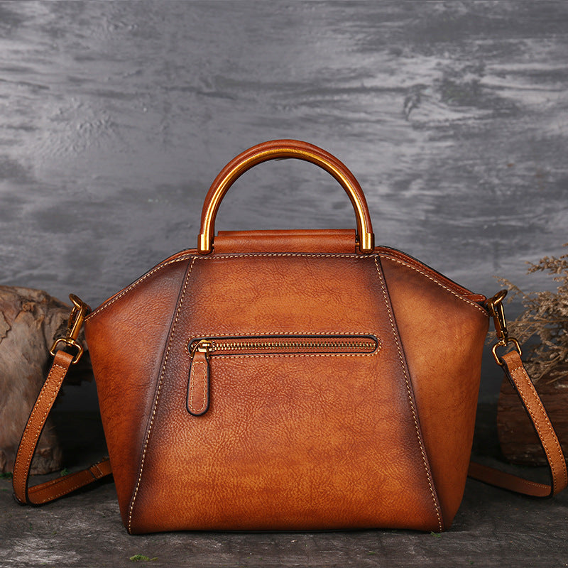 Sarah Express Embossed Leather Totem Messenger Handbag