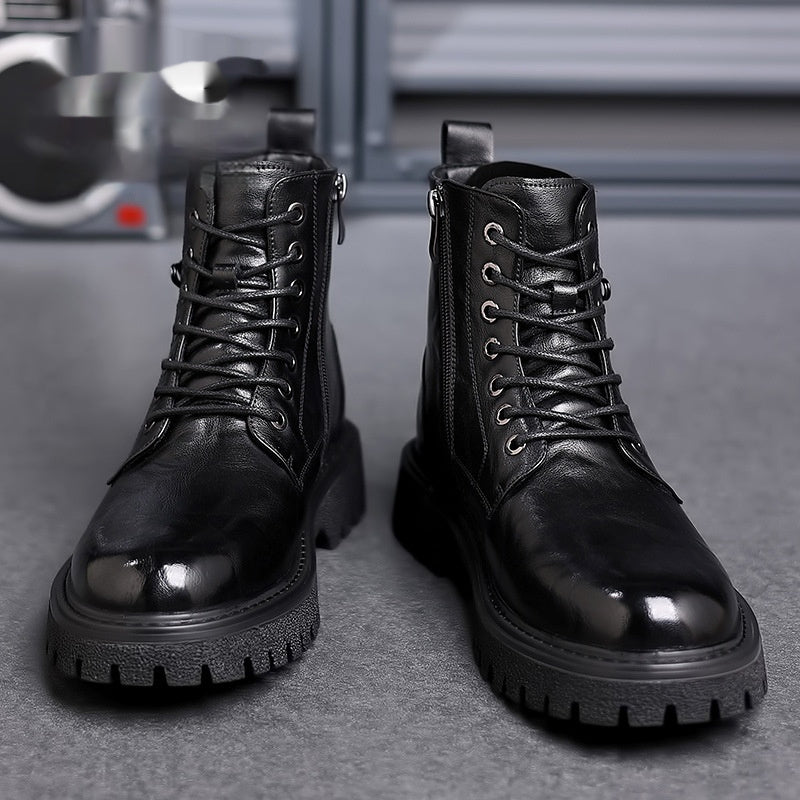Sarah Express Men's Retro High-Top Martin Boots Black