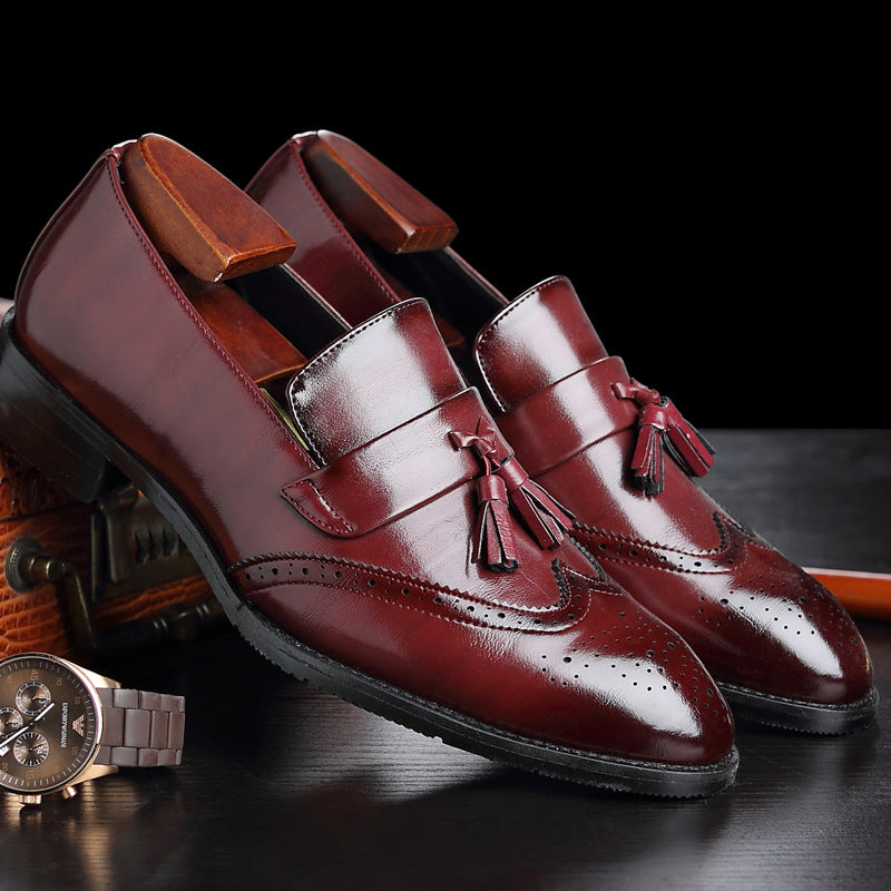 Sarah Express Men's Pointed Toe Tassel Loafers