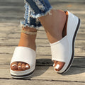 Sarah Express Women's Cutout Platform Wedge Sandals White Board