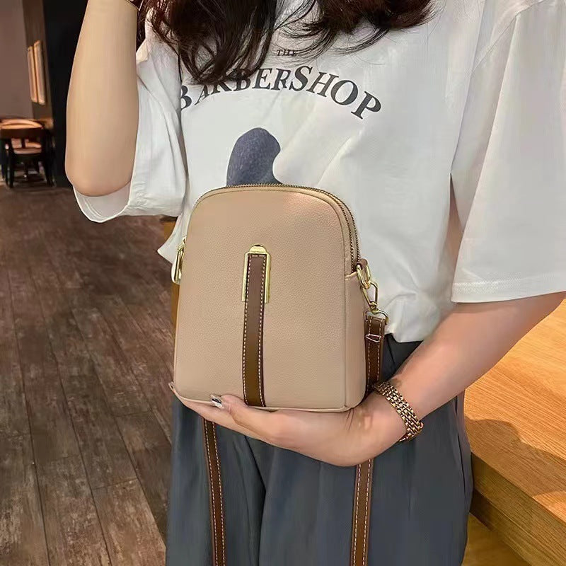 Sarah Express Vertical Soft Leather Crossbody Messenger Bag