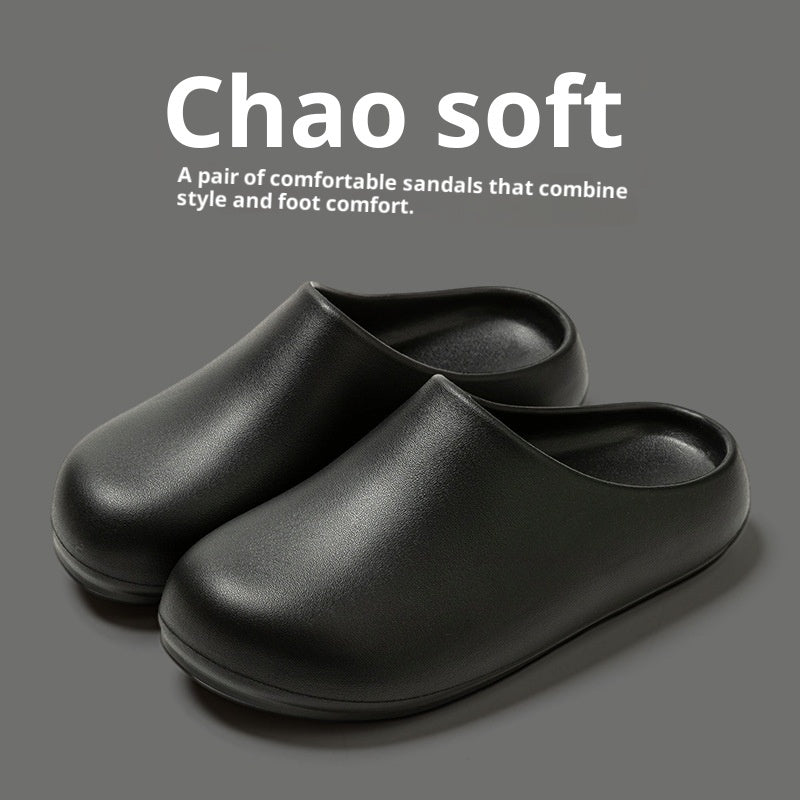 Sarah Express Unisex EVA Closed-Toe Slip-On Slippers Black