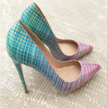 Sarah Express Gradient Pointed Toe Stiletto Heels Pink blue