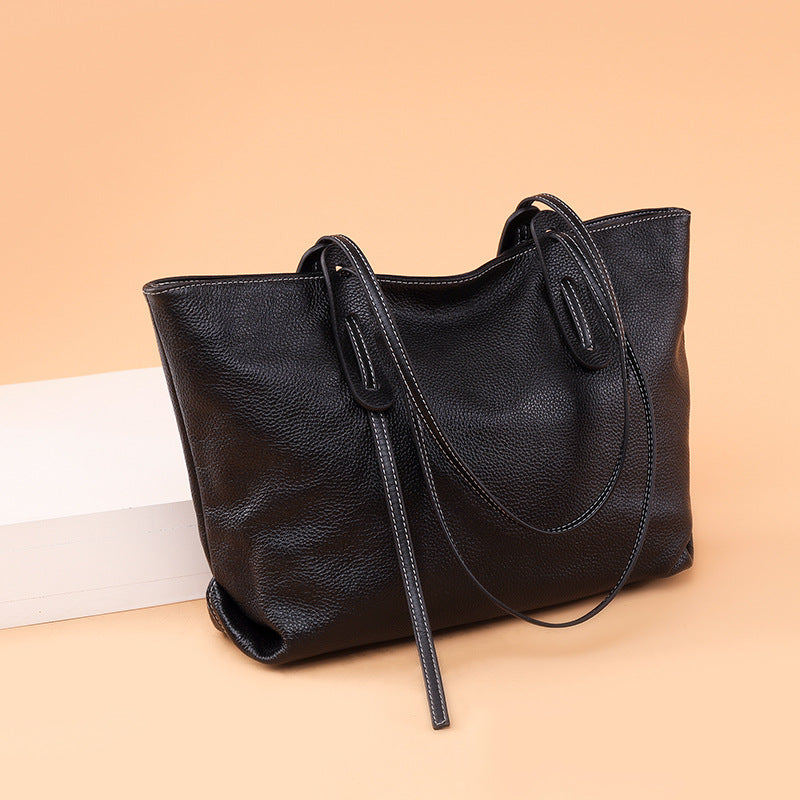Sarah Express Genuine Cowhide Leather Patchwork Shoulder Bag