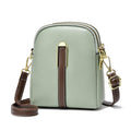 Sarah Express Vertical Soft Leather Crossbody Messenger Bag Green