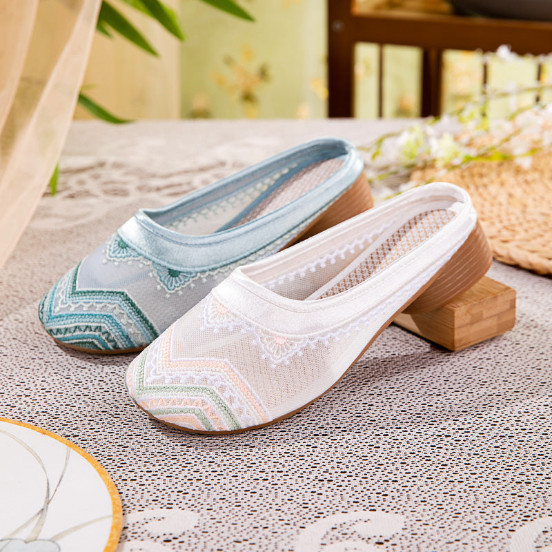Sarah Express Embroidered Mesh Flat Loafers
