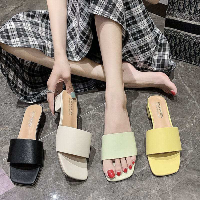 Sarah Express Women's Thick Heel Open Toe Sandals