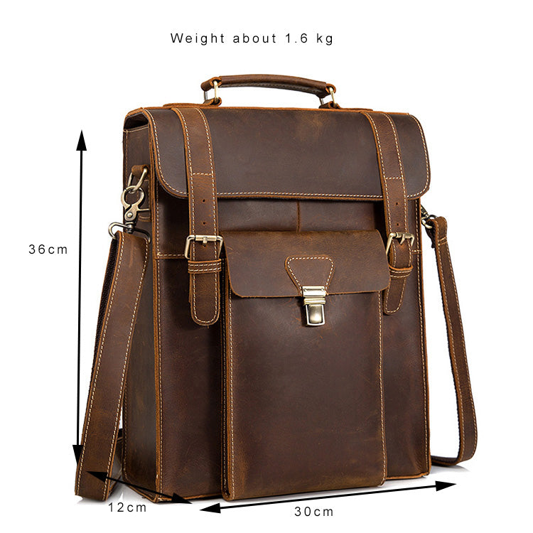 Sarah Express Genuine Leather Men's Structured Backpack