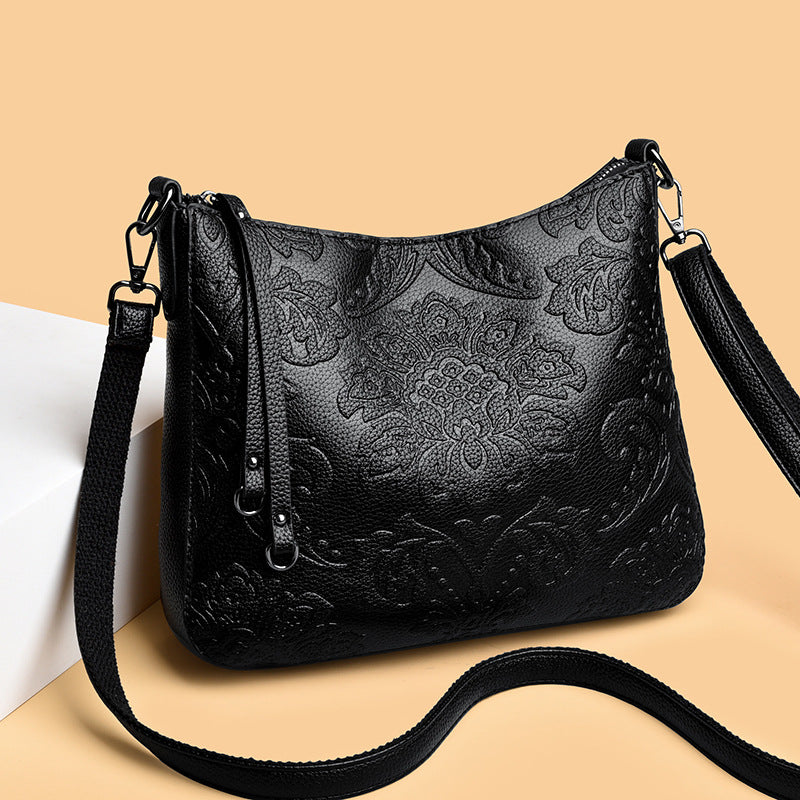 Sarah Express Embossed PU Leather Crossbody Messenger Bag