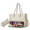 Sarah Express Retro Structured Vegan Leather Tote Bag White