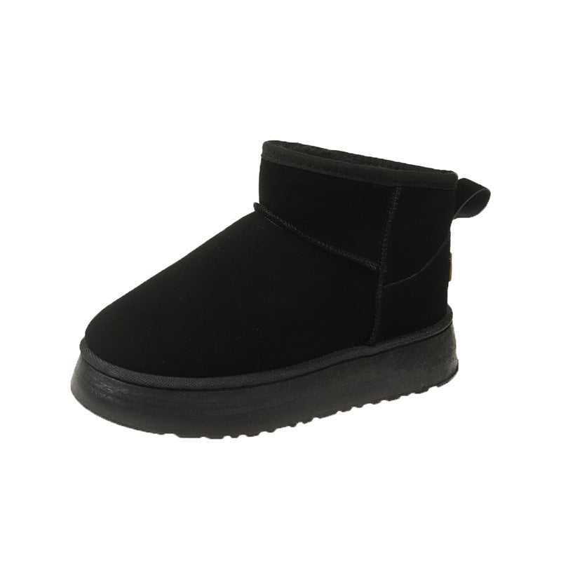 Sarah Express Women's Plush Lined Platform Snow Boots Black
