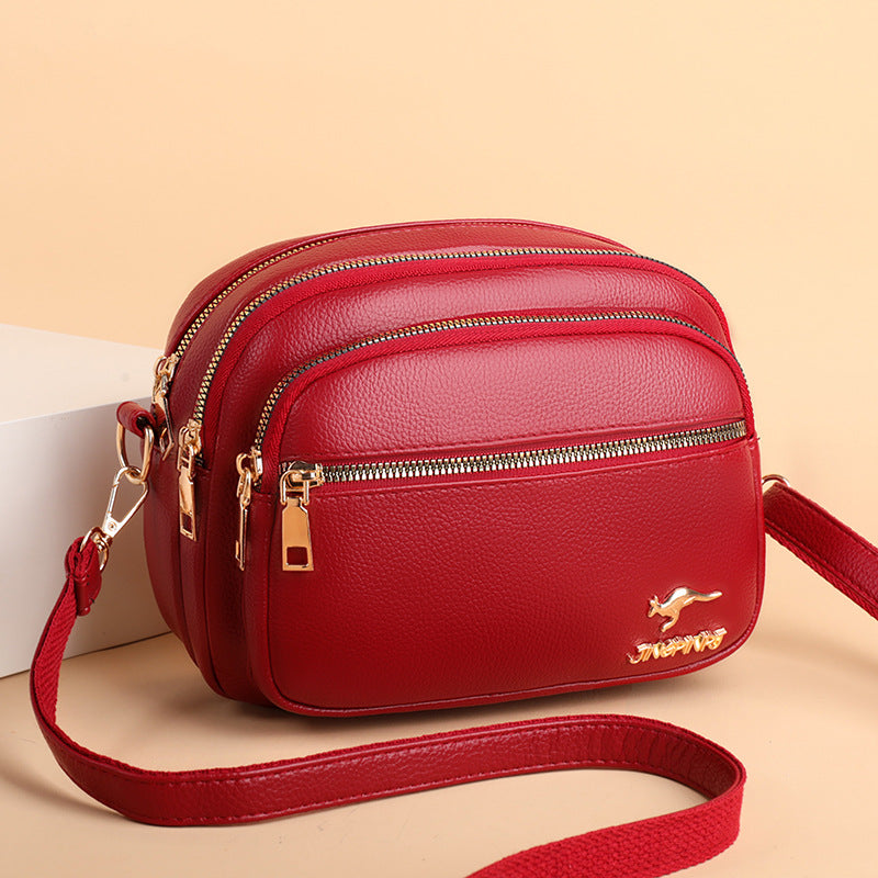 Sarah Express Multi-Layer Versatile Crossbody Shoulder Bag Red 23X17X11cm