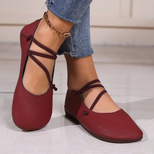 Sarah Express Women's Slip-On Flat Loafers Wine Red