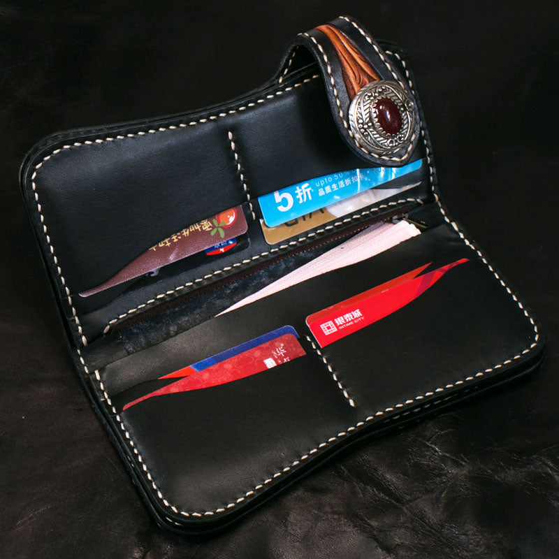 Sarah Express Tooled Leather Long Wallet With Buckle