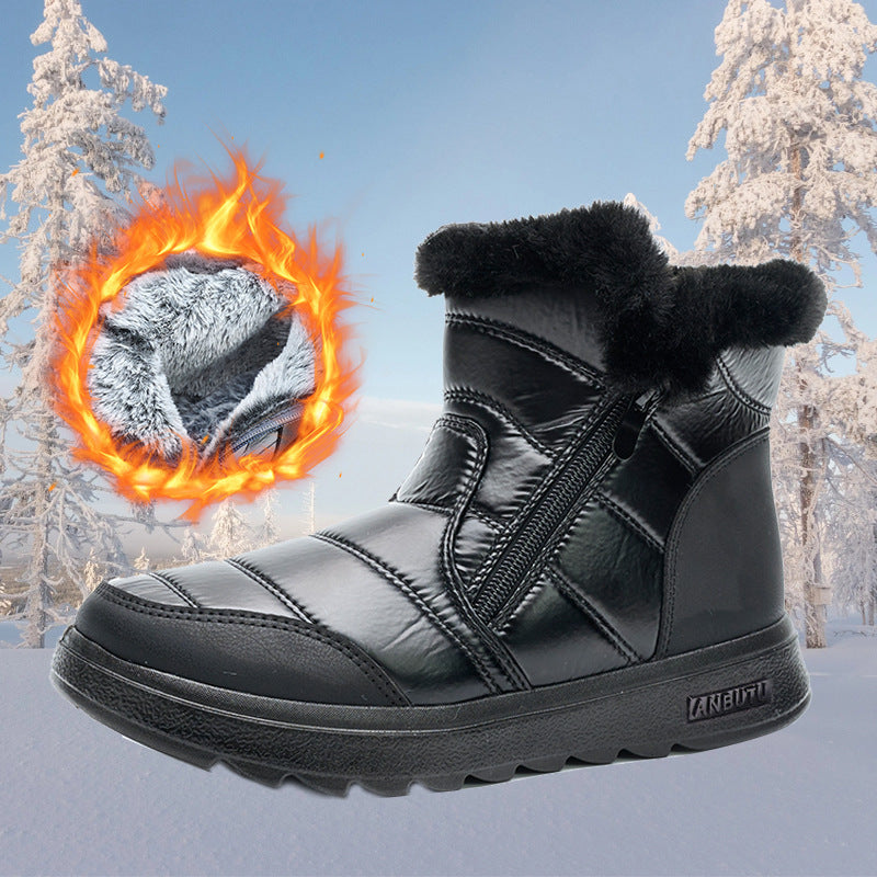 Sarah Express Women's Plush Lined Side Zipper Snow Boots