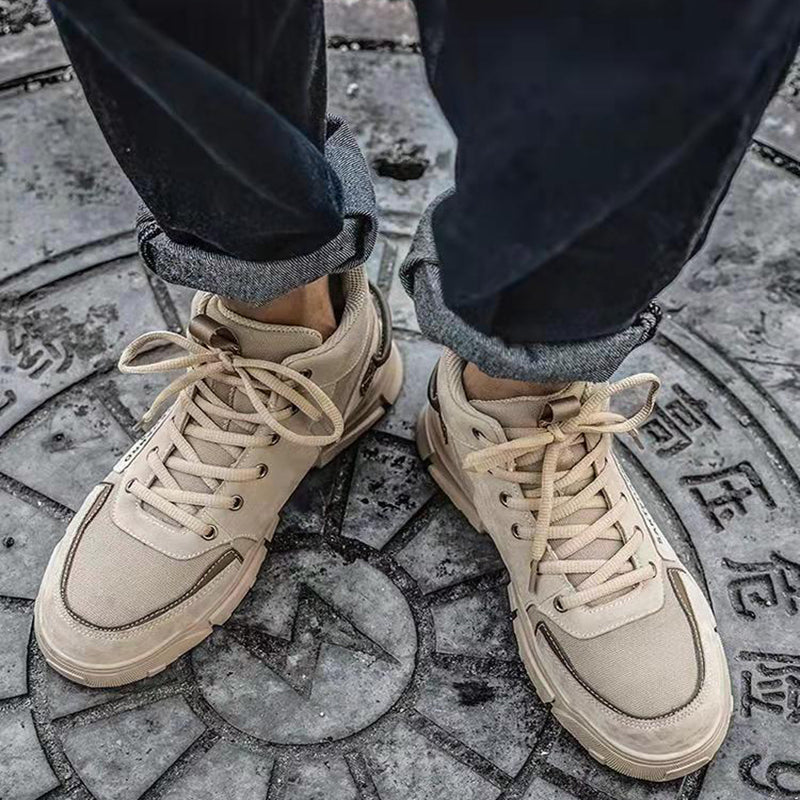 Sarah Express Men's Lace-Up Canvas Platform Ankle Boots