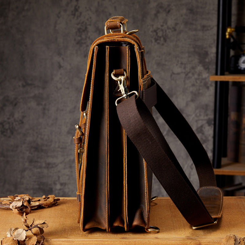 Sarah Express Structured Cowhide Leather Laptop Backpack
