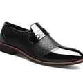 Sarah Express Men's Patterned Office Dress Flats Black