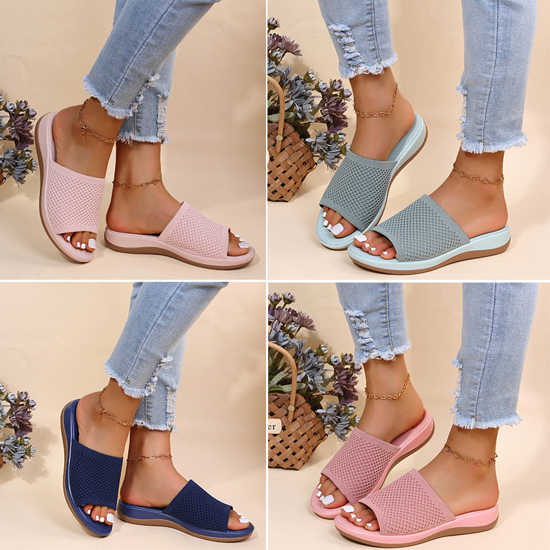 Sarah Express Women's Breathable Mesh Casual Slide Sandals