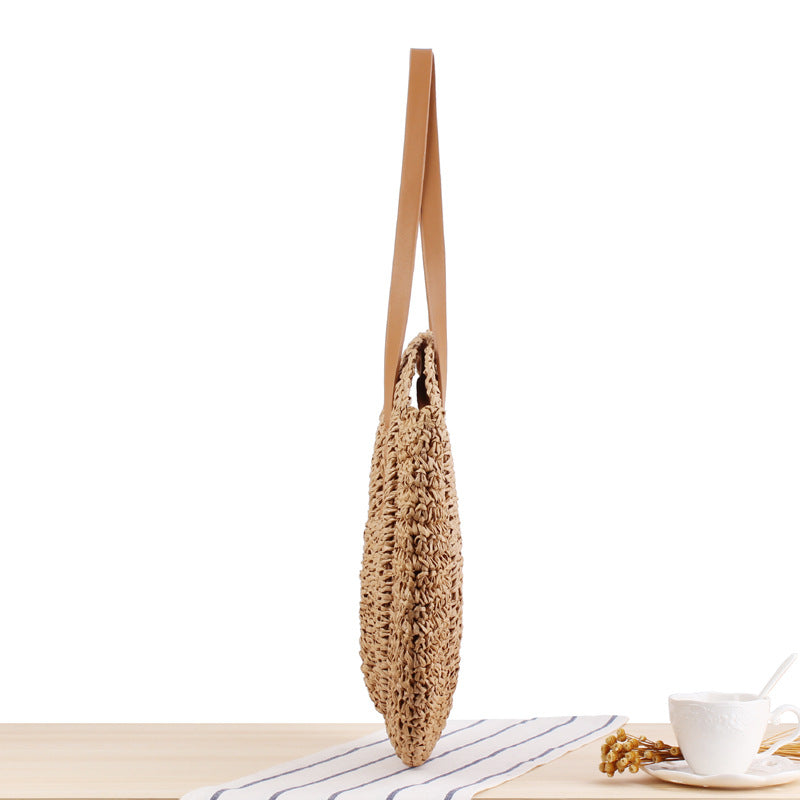 Sarah Express Woven Straw Round Shoulder Handbag