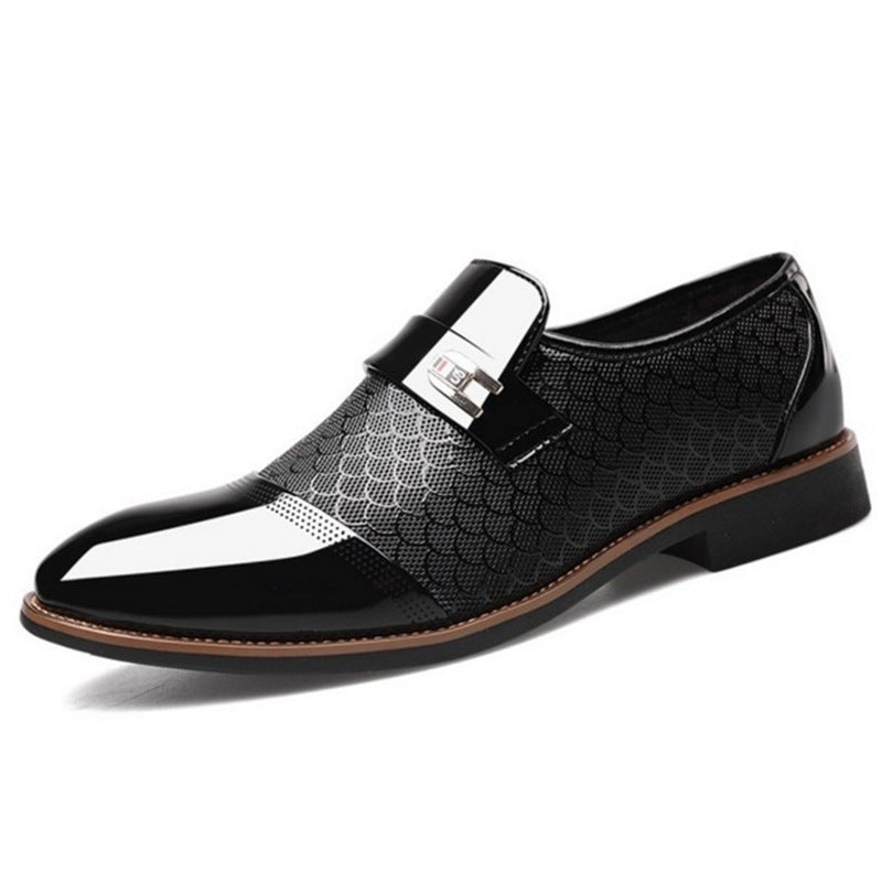 Sarah Express Unisex 's Sleek Patterned Office Dress Shoes Black
