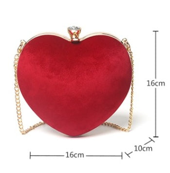 Sarah Express Heart Shaped Chain Strap Clutch Bag