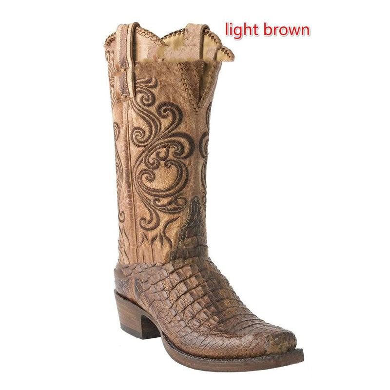 Sarah Express Women's Mid-Calf Equestrian Block Heel Boots