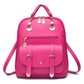 Sarah Express Structured Fashion PU Leather Backpack Rose Red