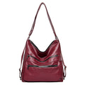 Sarah Express Convertible Zipper Shoulder Bag Backpack Wine red