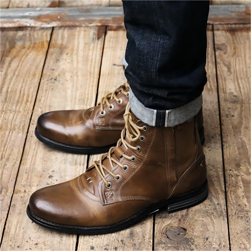 Sarah Express Men's Retro Lace-Up Knight Boots