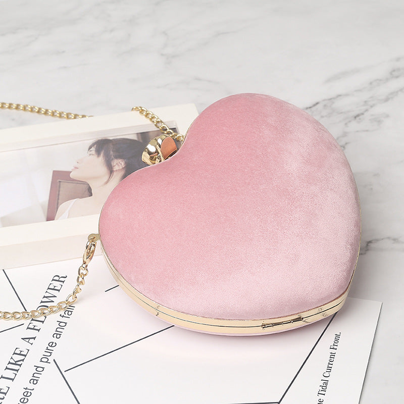 Sarah Express Heart Shaped Chain Strap Clutch Bag