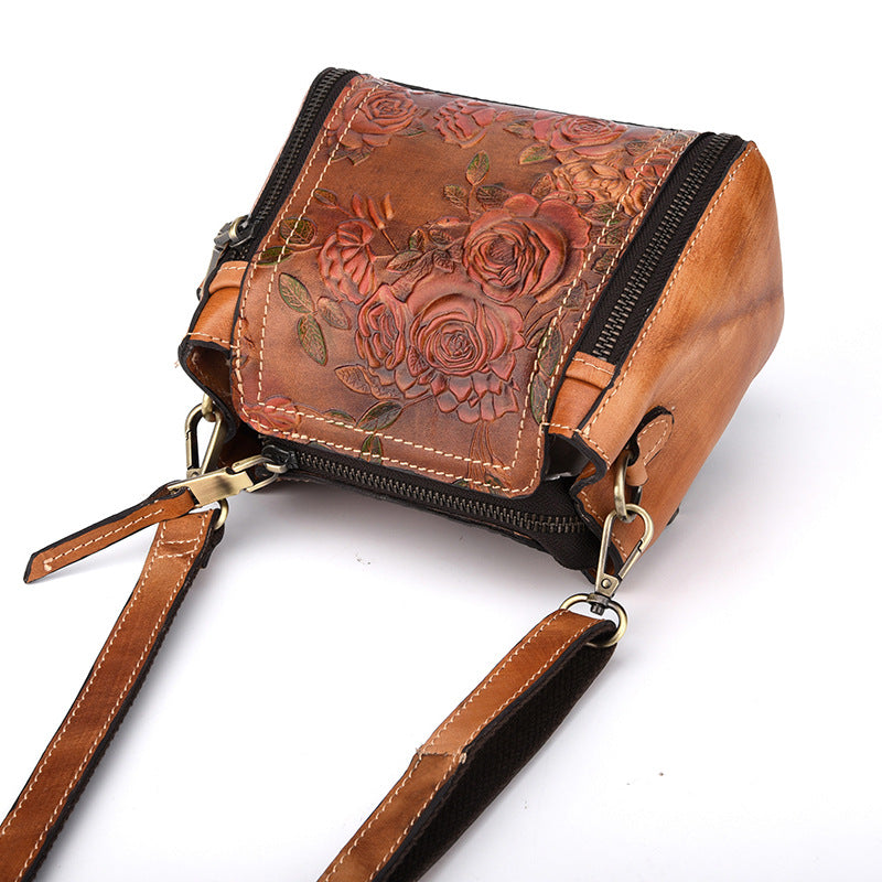 Sarah Express Embossed Floral Small Bucket Handbag