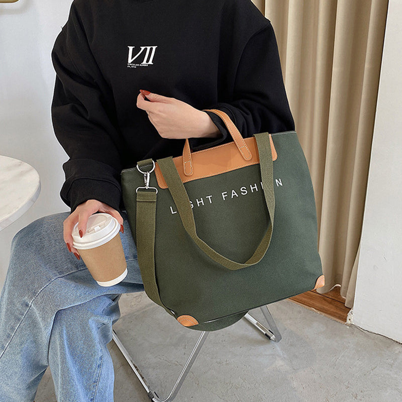 Sarah Express Canvas Messenger Bag with Letter Print