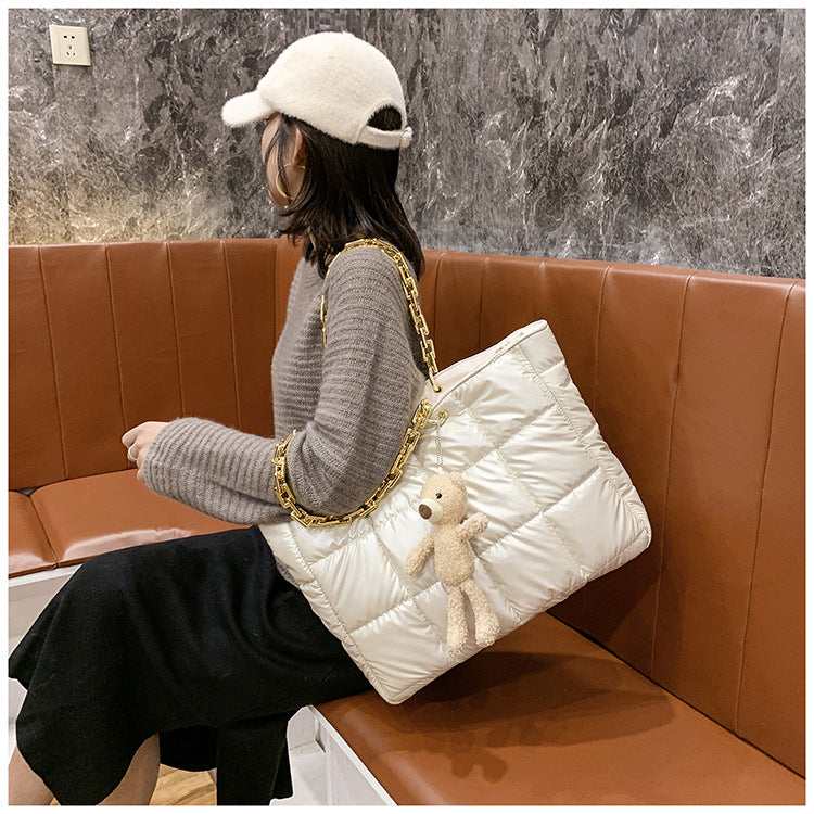 Sarah Express Quilted Chain Tote Shoulder Bag