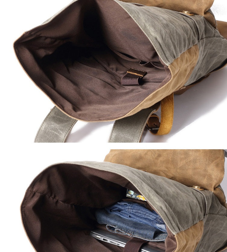 Sarah Express Retro Canvas Roll Top Backpack